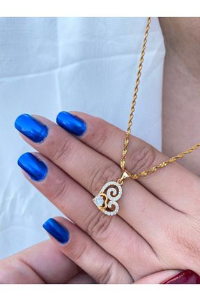 گردنبند استیل ( فولاد ) طلائی زنانه روکش طلا barisiva gold - کد 145287066