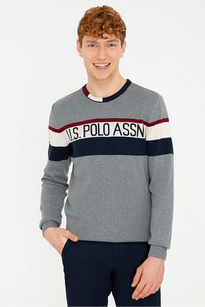 پلیور طوسی مردانه ساده U.S. Polo Assn. - کد 145089209