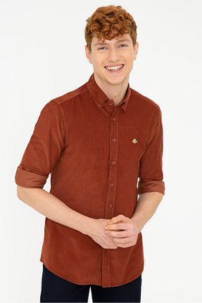 پیراهن نارنجی مردانه اسلیم فیت U.S. Polo Assn. - کد 145089662