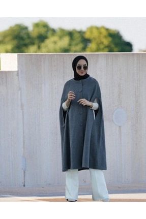 پانچو حجاب طوسی زنانه کشمیر CNG MODA - کد 143274365
