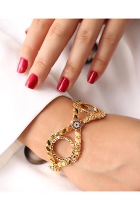 دستبند جواهر زرد زنانه روکش طلا کد 135019715