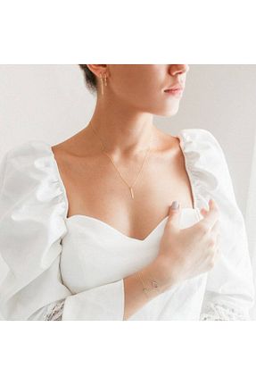 گردنبند نقره طلائی زنانه 925 عیار Nida Jewelry - کد 146946090