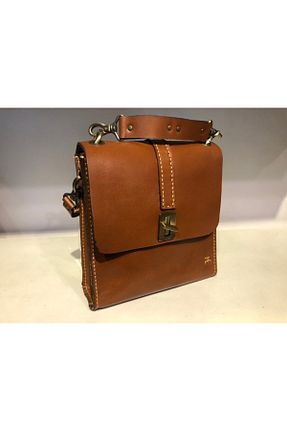 کیف پستچی قهوه ای زنانه چرم خالص Yaban Collection - کد 98815268