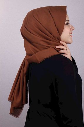 شال قهوه ای زنانه پلی استر PİRAMİT - کد 54871478
