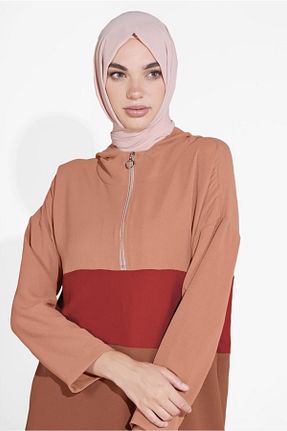 ست بالاتنه و پائین تنه حجاب قهوه ای زنانه رگولار TRENDTESETTÜR - کد 87246336