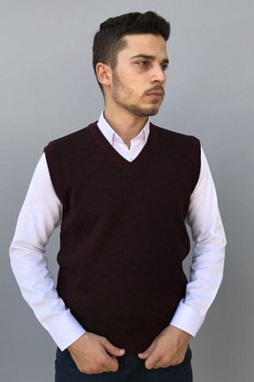 سوئیتر زرشکی مردانه اکریلیک SOYLU - کد 55448035