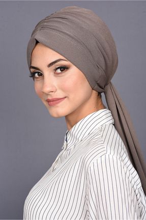 روسری قهوه ای ساده Hürrem Şal - کد 55518542