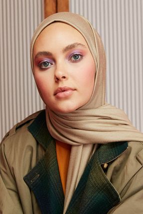 شال قهوه ای زنانه ویسکون Aslı Gold - کد 55826433