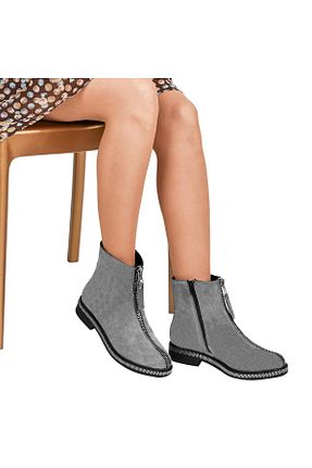 بوت / نیم بوت طوسی زنانه چرم خالص Moosefield - کد 141059797