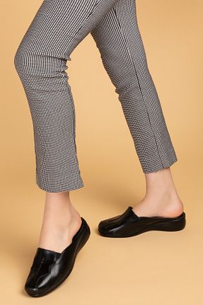 دمپائی خانگی مشکی زنانه چرم خالص Gondol - کد 34389605