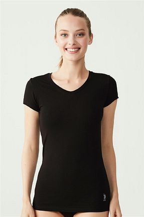 تیشرت مشکی زنانه رگولار U.S. Polo Assn. - کد 2099836