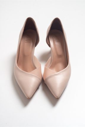 کفش پاشنه بلند کلاسیک بژ زنانه پلی اورتان پاشنه نازک پاشنه متوسط ( 5 - 9 cm ) کد 147987997
