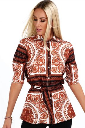 پیراهن نارنجی زنانه رگولار fasardi - کد 148413245