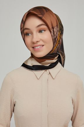 روسری سرمه ای ساتن ابریشم کرپ 90 x 90 کد 271980591