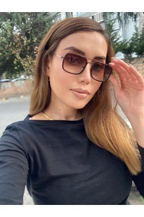 عینک آفتابی قهوه ای زنانه UV400 BOUTIQUE MARYJANE - کد 148710010
