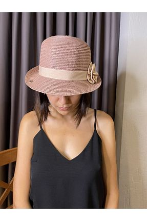 کلاه صورتی زنانه حصیر EsEs Boutique - کد 150173616