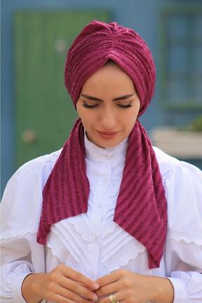 کلاه شنای حجاب بنفش زنانه Sahra Şal Dünyası - کد 151571091