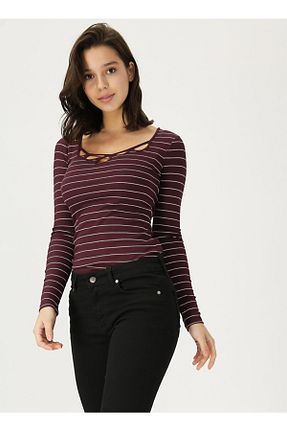 بلوز قرمز زنانه آستین بلند Aeropostale - کد 49634268