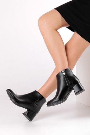 بوت / نیم بوت مشکی زنانه چرم مصنوعی FORS SHOES - کد 55397248