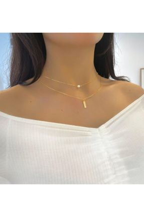 گردنبند جواهر طلائی زنانه روکش طلا کد 151359177