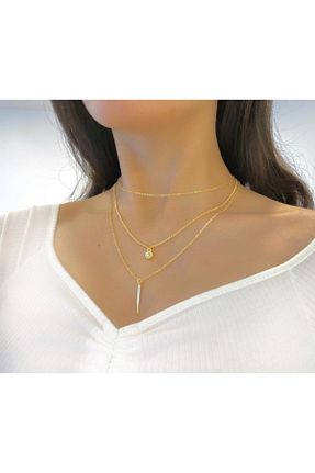 گردنبند جواهر طلائی زنانه سنگ aksesuaris - کد 151365457