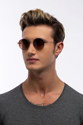 عینک آفتابی قهوه ای مردانه UV400 GHIA - کد 103664178