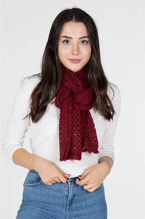 شال گردن زرشکی زنانه تریکو Arven - کد 52966277