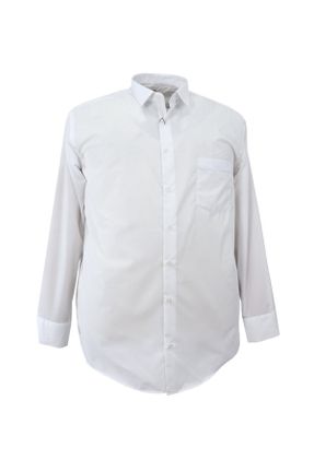 پیراهن سفید مردانه سایز بزرگ پنبه (نخی) کد 150589995