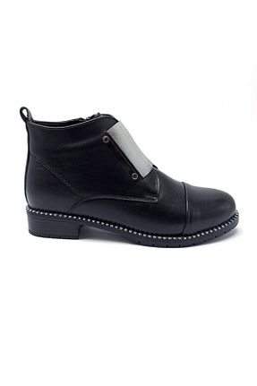 بوت / نیم بوت مشکی زنانه چرم خالص ALBİNİ - کد 152877379