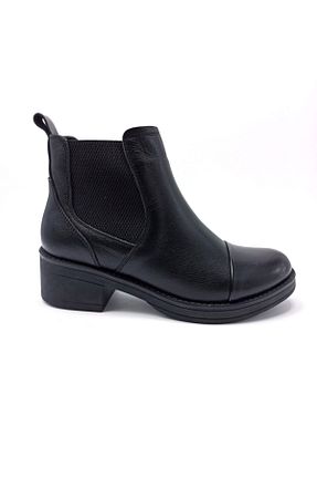 بوت / نیم بوت مشکی زنانه چرم خالص ALBİNİ - کد 153125386