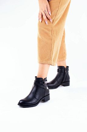 بوت / نیم بوت مشکی زنانه چرم خالص Mammamia - کد 150567900
