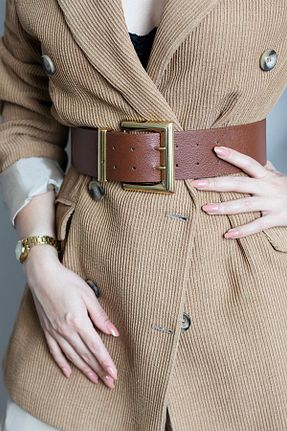 کمربند قهوه ای زنانه چرم مصنوعی esslien - کد 152675482
