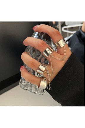 انگشتر جواهر متالیک زنانه استیل ضد زنگ Girift Vintage - کد 153268376