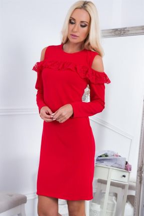 لباس قرمز زنانه بافتنی دانتل کد 153400560