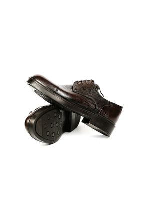 کفش آکسفورد قهوه ای مردانه چرم طبیعی پاشنه کوتاه ( 4 - 1 cm ) کد 153600900