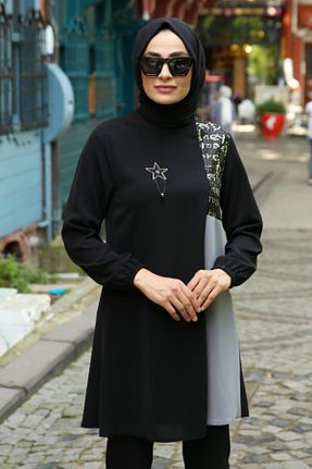 تونیک حجاب مشکی زنانه ویسکون Feiza Collection - کد 154876890
