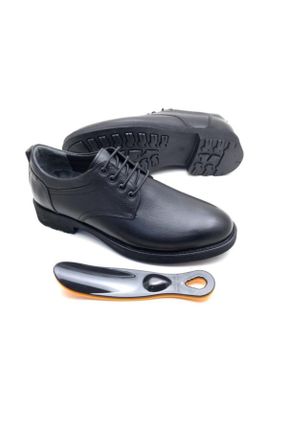 کفش کلاسیک مشکی مردانه چرم طبیعی پاشنه کوتاه ( 4 - 1 cm ) کد 55869092