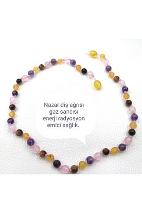 گردنبند جواهر صورتی بچه گانه سنگ طبیعی OSMANLI DOĞAL TAŞ - کد 56035667