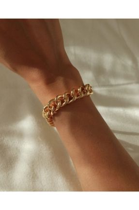 دستبند جواهر طلائی زنانه روکش نقره کد 57143366
