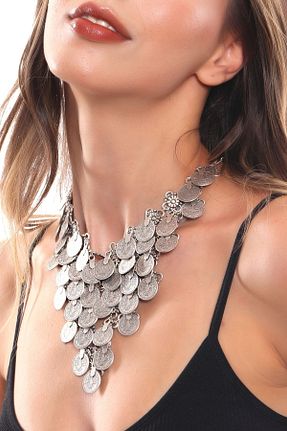 گردنبند جواهر زنانه روکش نقره LABALABA - کد 155223241