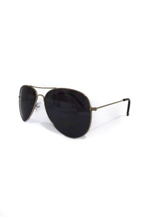 عینک آفتابی طلائی زنانه 51 UV400 فلزی مات قطره ای کد 43141632