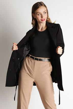 ترنچکت مشکی زنانه پنبه ای Select Moda - کد 140535602