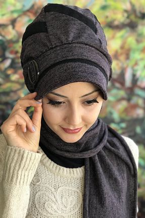 روسری طوسی ساده BUTİKAMBAR - کد 154917435