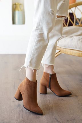 بوت / نیم بوت قهوه ای زنانه جیر YADE MODA - کد 155658561