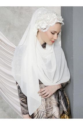 شال سفید زنانه شیفون Differenza - کد 156490720