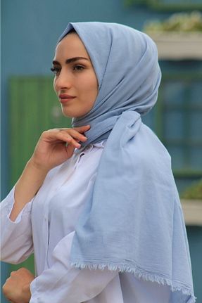 شال آبی زنانه پنبه ای Balse - کد 157704727