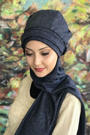 روسری آبی ساده BUTİKAMBAR - کد 157780803