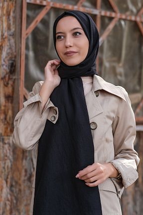 شال مشکی زنانه پنبه ای SB Scarf - کد 157835552