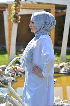 شال آبی زنانه پنبه ای Veille - کد 157841974