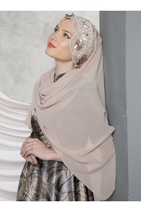 شال بژ زنانه شیفون Differenza - کد 155914748